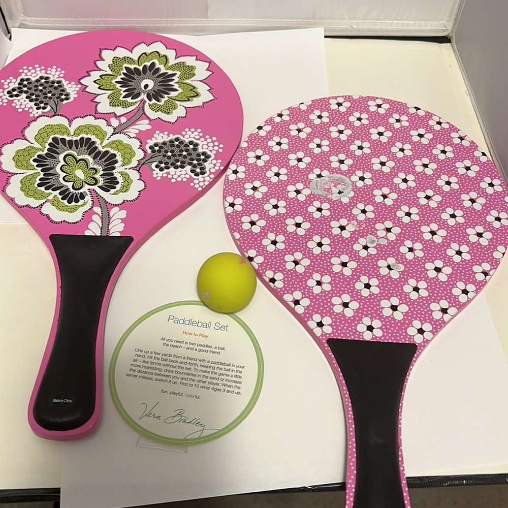 VERA BRADLEY PADDLEBALL SET - PRISCILLA PINK